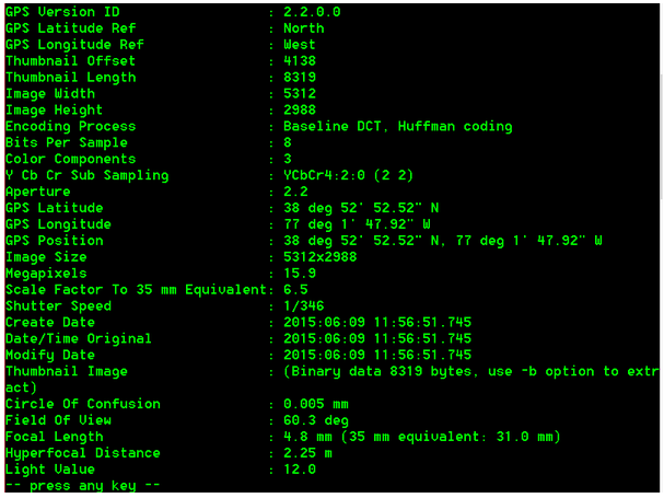 exiftool use gps data for taken